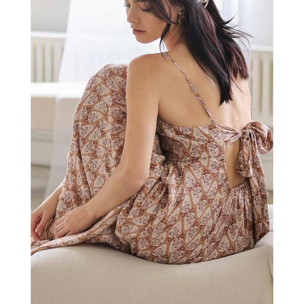 By the River Maxi Dress Empire Waist Pink & White Floral Print Women's Small - Picture 2 of 11